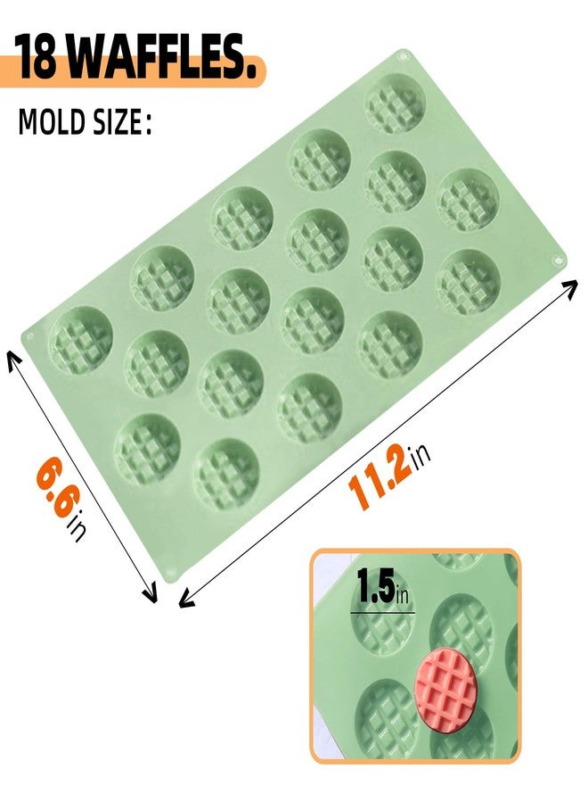 QELEG 2pcs Silicone Wax Melt Molds, 18 Cavities Mini Eggo Waffle Mold for Cookie, Chocolate, Candy and Gummy Mold - Image 2